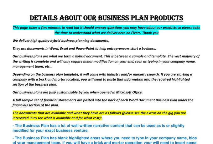 business plan template cosmetics company