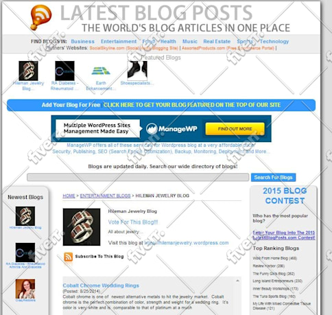 feature your BLOG or post on our blog network in 24
