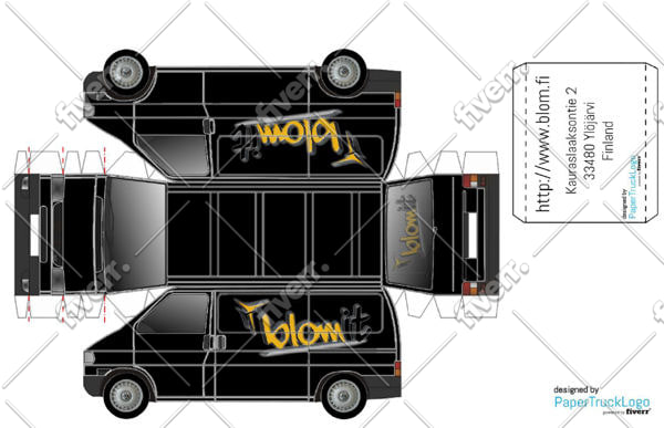 make a papercraft delivery van with your logo on it