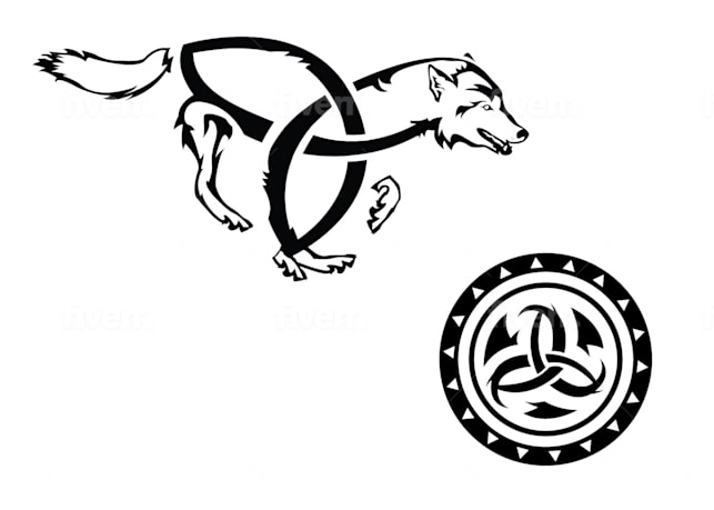 design a tribal style animal tattoo drawing