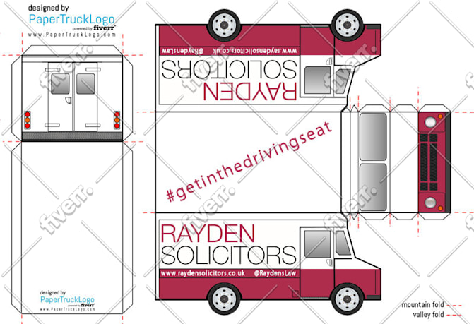 make a papercraft step van or UPS style delivery va