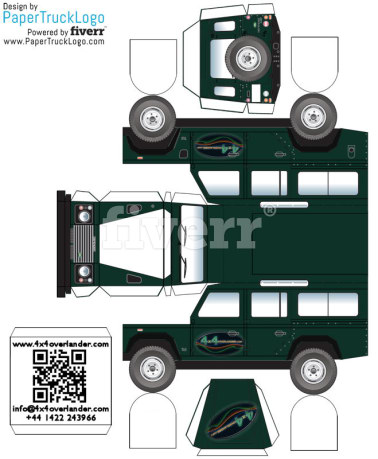 make a papercraft step van or UPS style delivery va