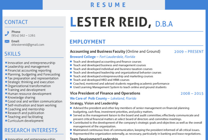 design Resume Cv Curriculum Vitae Cover Letter fiverr