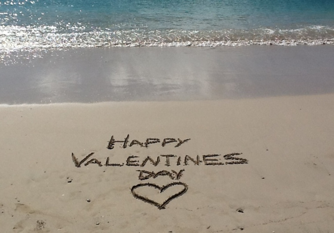 valentines day on the beach