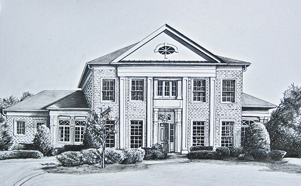 make a nice pencil drawing of any house or building