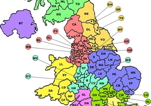 Send You A Full List Of UK Postcodes With Over 1 7   Uk Postcode Map 450x741 0709 