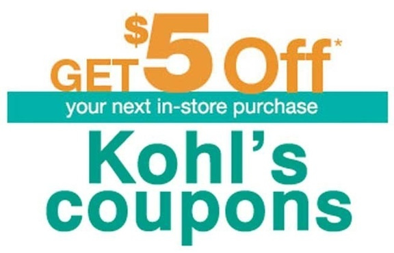 email 10 Kohls 5 dollars off anything coupons; a 50