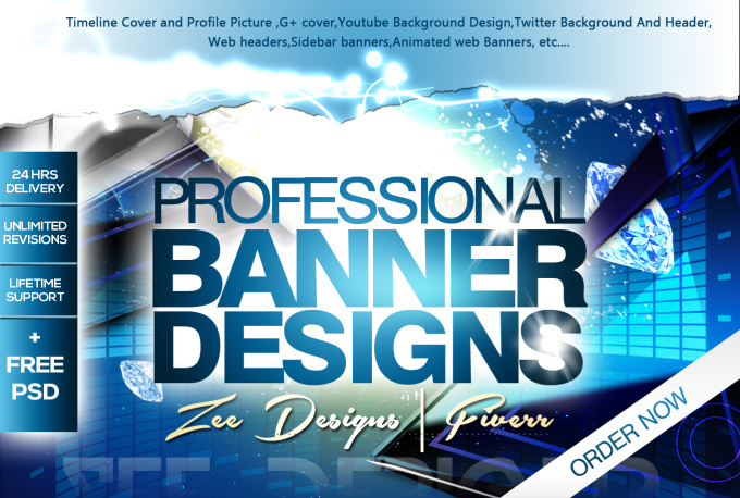 create a professional web banner, header, facebook cover