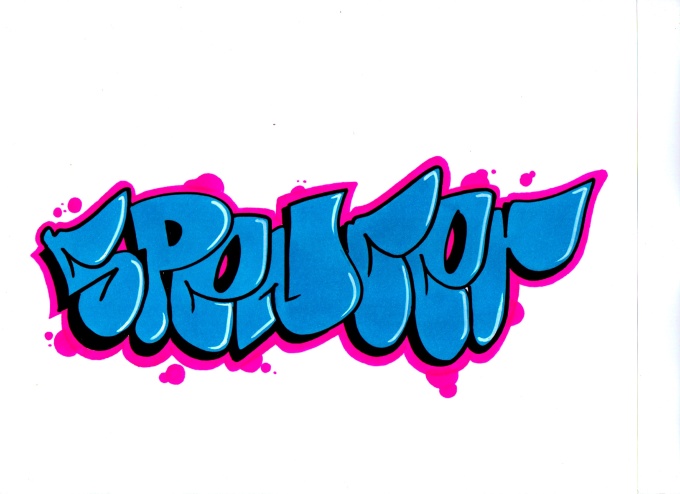 do a simple bubble letter throwie of your name