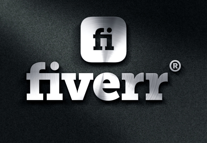 3d fiverr mockup TWO 3D create Fiverr Logo  Metalic Mockup