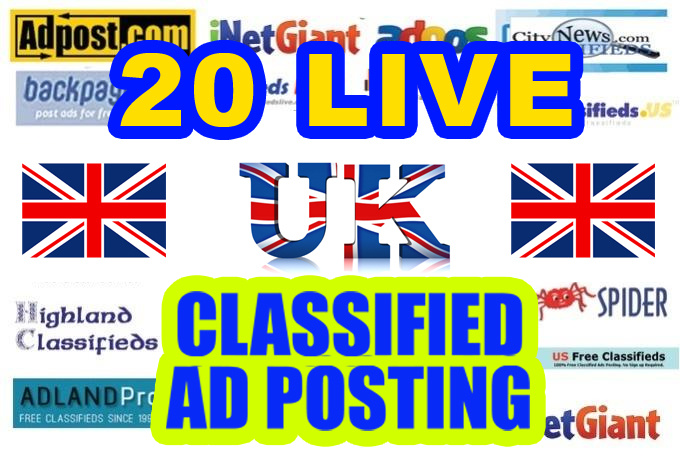 post your Ads on 20 top rated UK classified website