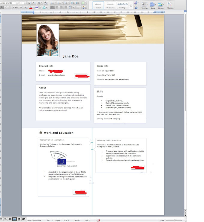 latest style of resumes