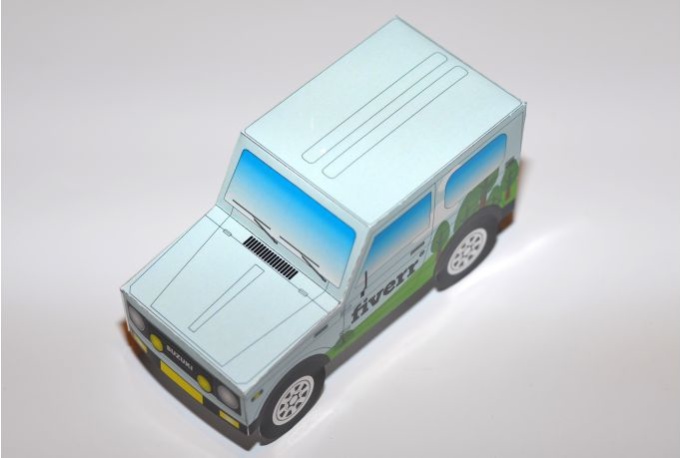 make a Papercraft Suzuki Samurai with your logo on