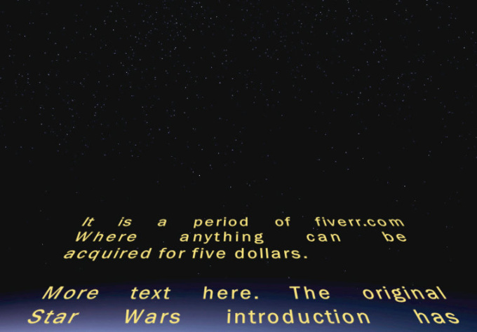 screenflow text like starwars beginning
