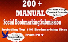 do Social bookmarking submission Manually to 200 sites Including Top 100 sites